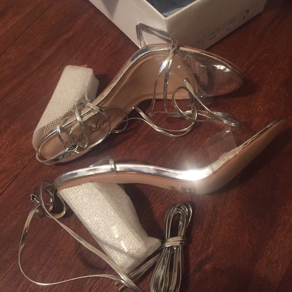 NEW! Celebrity Bedazzled Sandals Pumps -Silver! - Picture 3 of 8